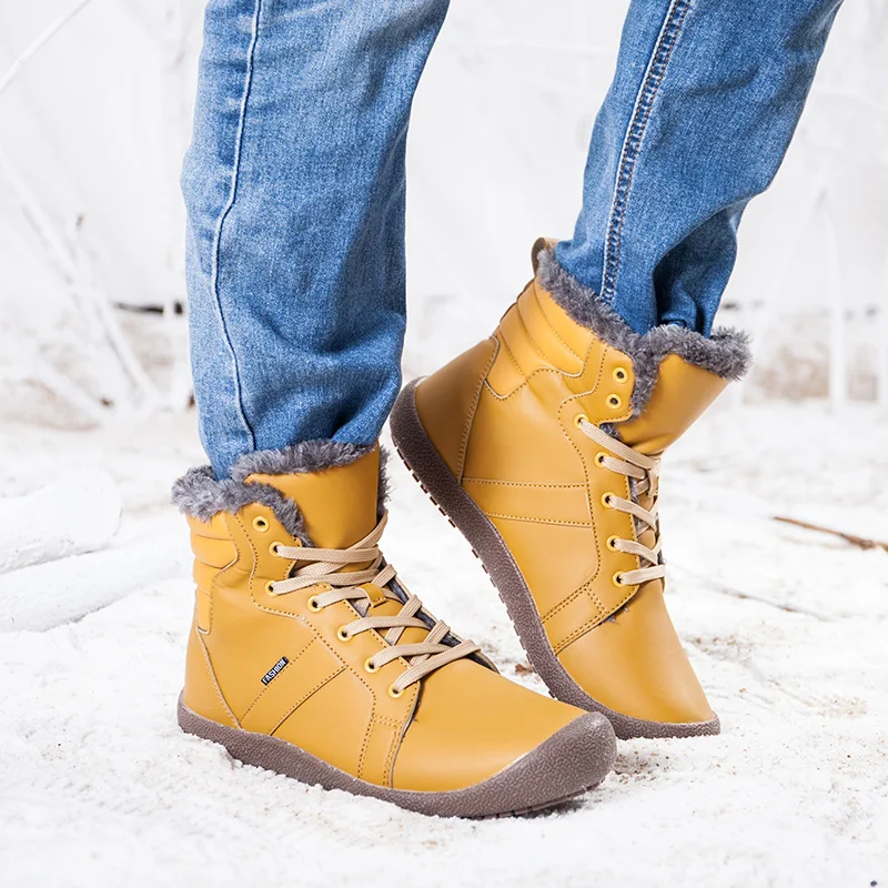 

ADBOOV Warm Snow Boots Women Waterproof Fur Lined Ankle Booties Non-Slip High Top Winter Outdoor Shoes Plus Size 36-42