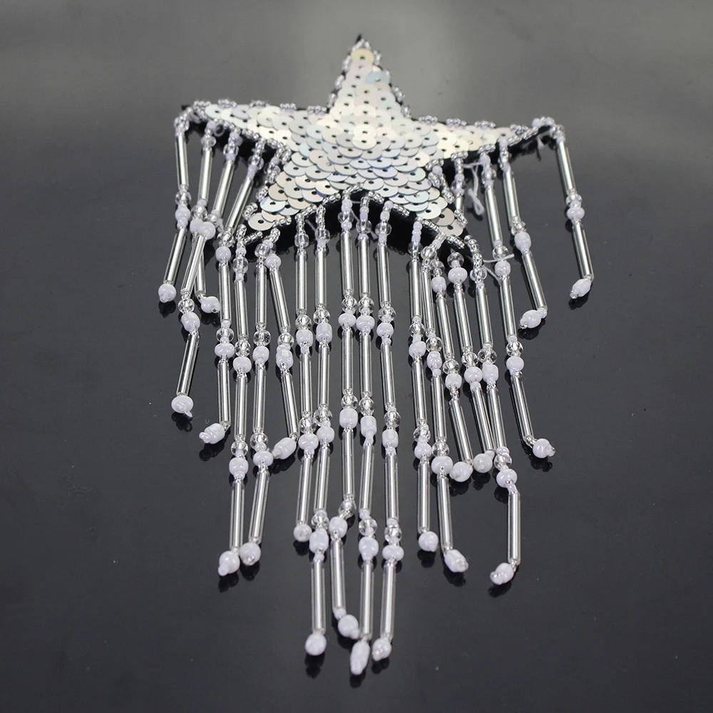 Стразы из бисера 5 Стиль звезда нашивки с кисточками для одежды пришить Одежда