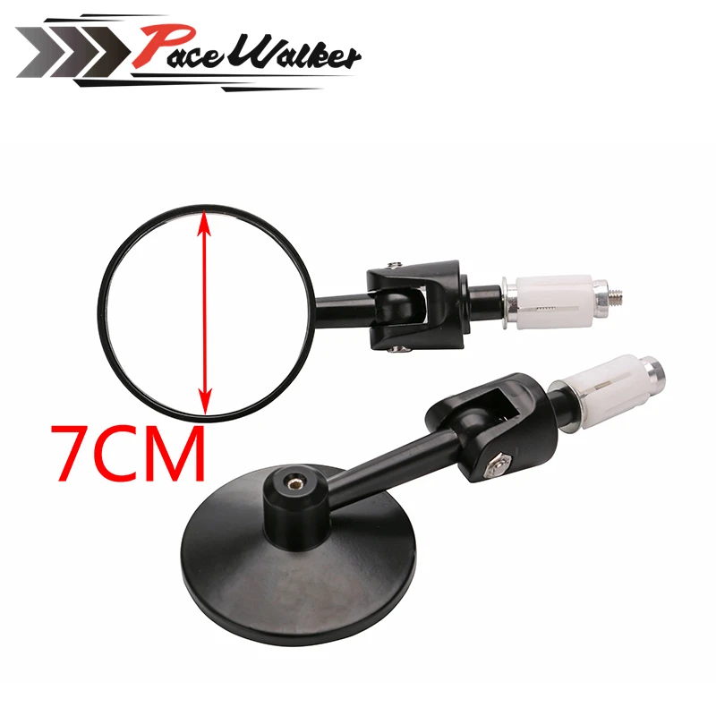 Зеркало заднего вида мотоциклетное Черное круглое 7/8 дюйма|mirror bar end|motorcycle mirror