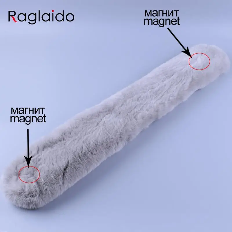 

Raglaido Winter Scarf Women Necklace Rex Rabbit Fur Scarfs Luxury Brand Shawl 2016 Full Pelt Genuine Fur Collar 60x10cm LQ07017