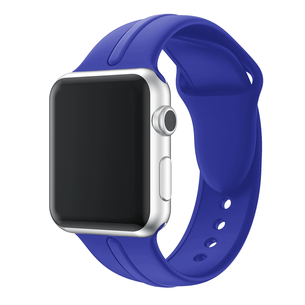 Силиконовый ремешок для часов Apple watch 38 мм 42 40 44 размер браслет iwatch 1 2 3 4 Смарт часы