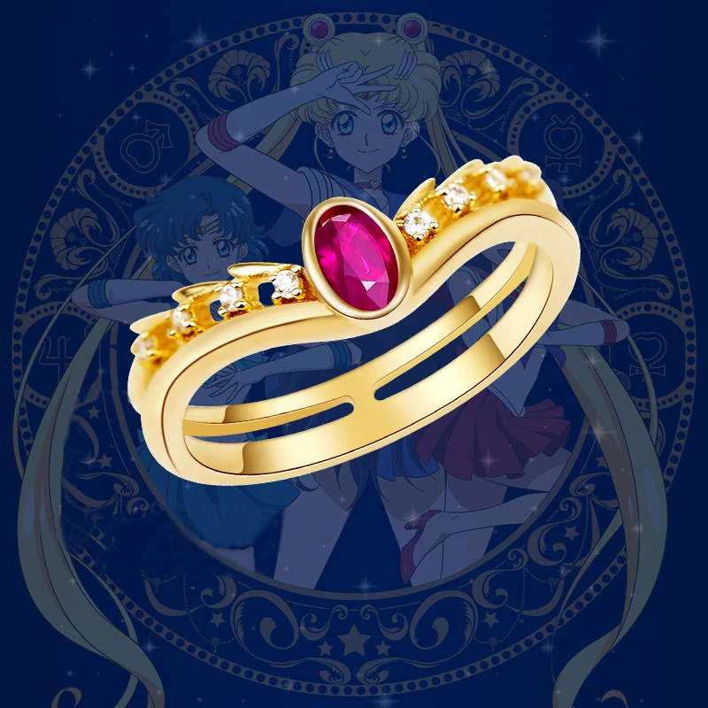 Сейлор Мун Косплей кольцо для женщин 925 серебряные ювелирные изделия подарок на