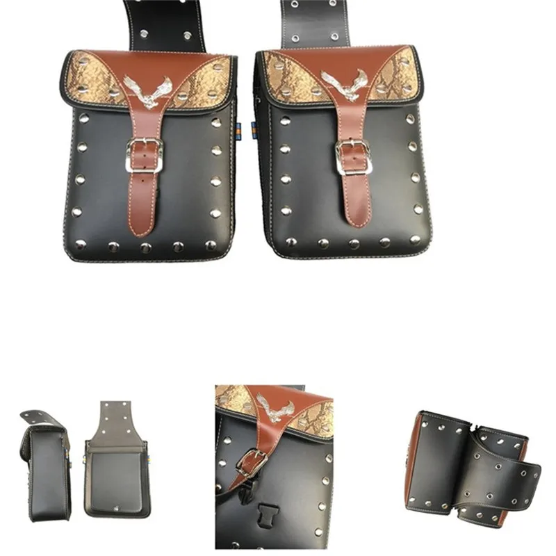 

1 Pair Motorbike Saddle Side Bags Outdoor PU Leather Motorcycle Luggage Bags Universal Motorcycle Saddle Bags Bike Side Storage