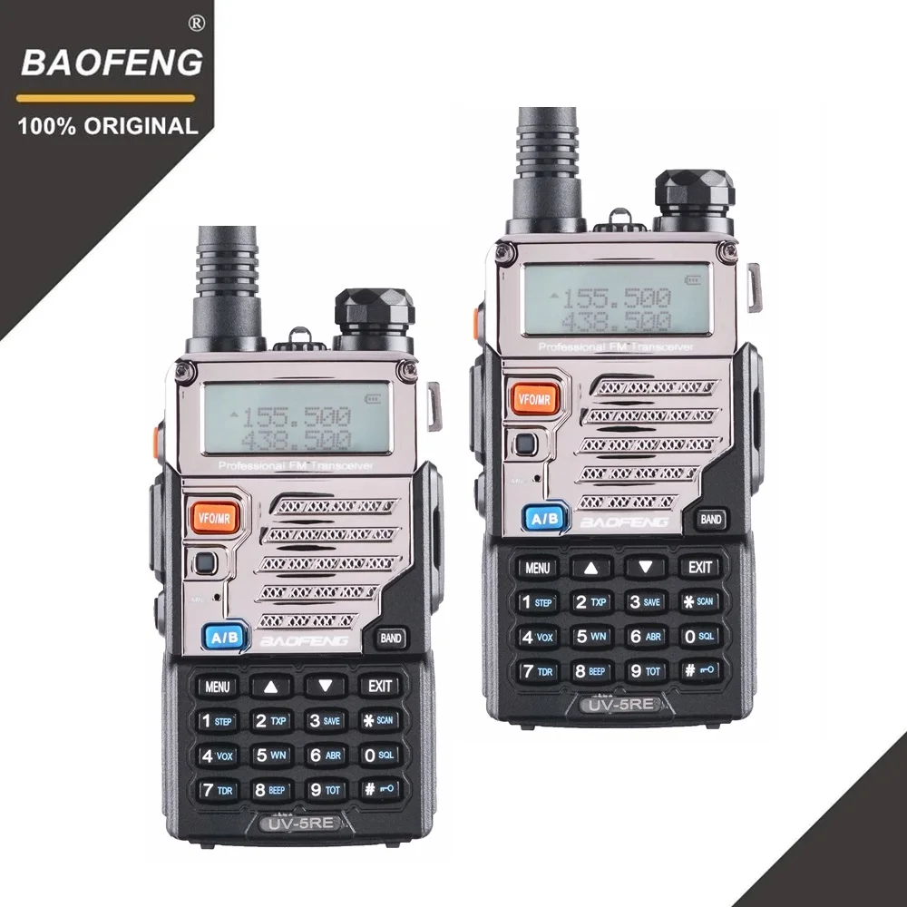 2 шт BaoFeng UV 5RE иди и болтай Walkie Talkie “иди Dual Band двухстороннее радио Pofung Портативный