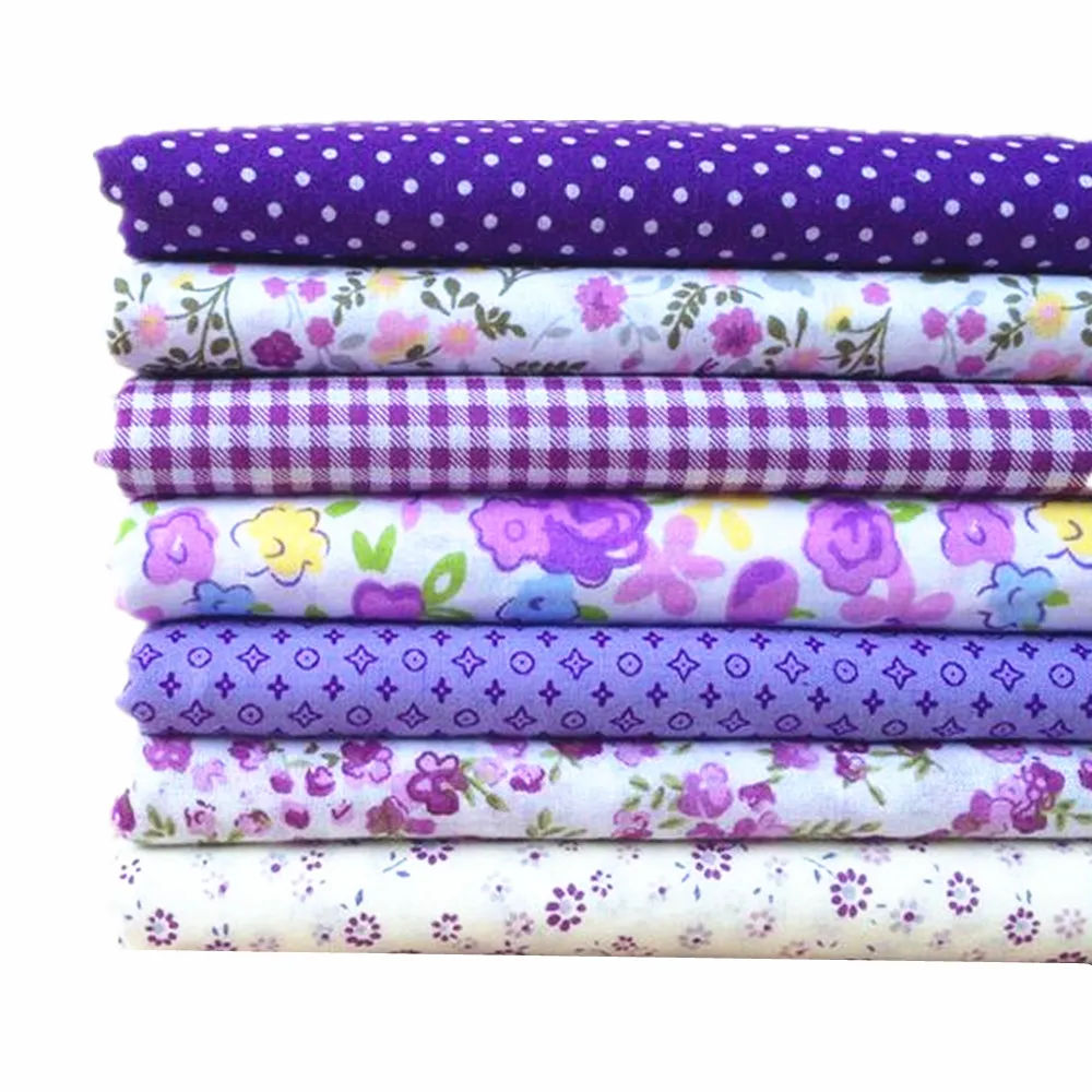 7 шт. 25*25 см Новое поступление фиолетовая Цветочная сетка 100% хлопок ткань для
