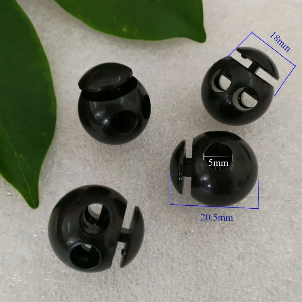 Пластиковый круглый шнур с двумя отверстиями 5 мм 50 шт./лот концевые