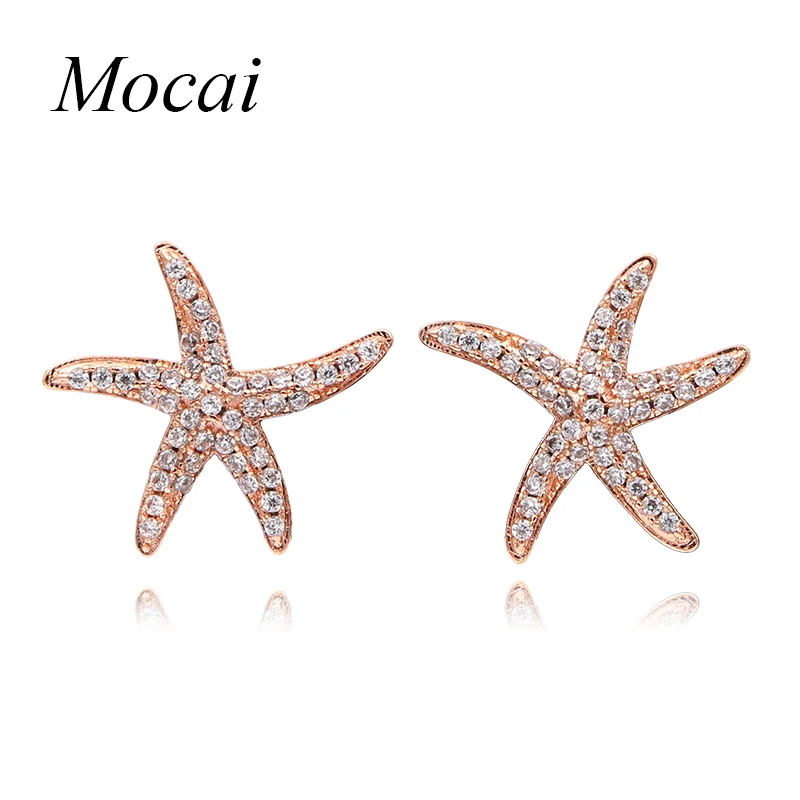 Модные брендовые маленькие серьги гвоздики в виде морской звезды золотого цвета