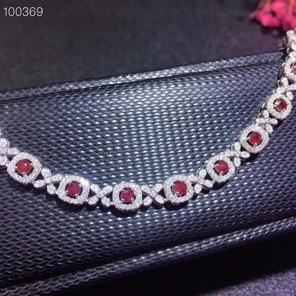 natural red ruby gem Bracelet Natural gemstone bracelet 925 sterling silver fashion square bowknot women wedding gift jewelry | Украшения и