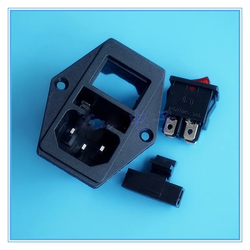 100 шт./лот выключатель питания переменного тока с лампой триадная Сетевая розетка