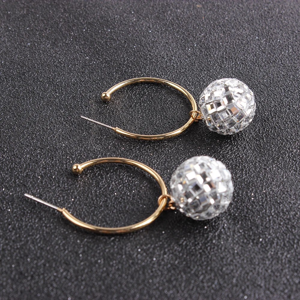 Banny Bling горный хрусталь круглый шарик бусина Висячие серьги для женщин Свадебные