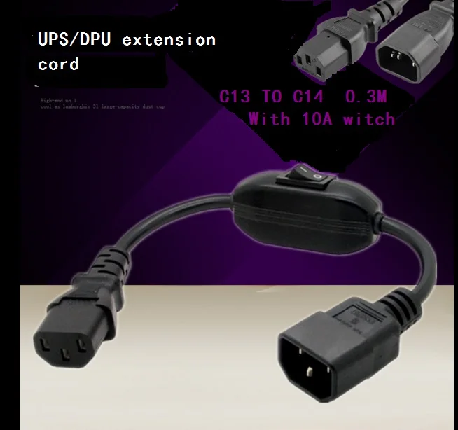 C14 C13 удлинитель питания IEC 320 мама к папа с 10 А выключателем питания|adapter cord|for cablec14