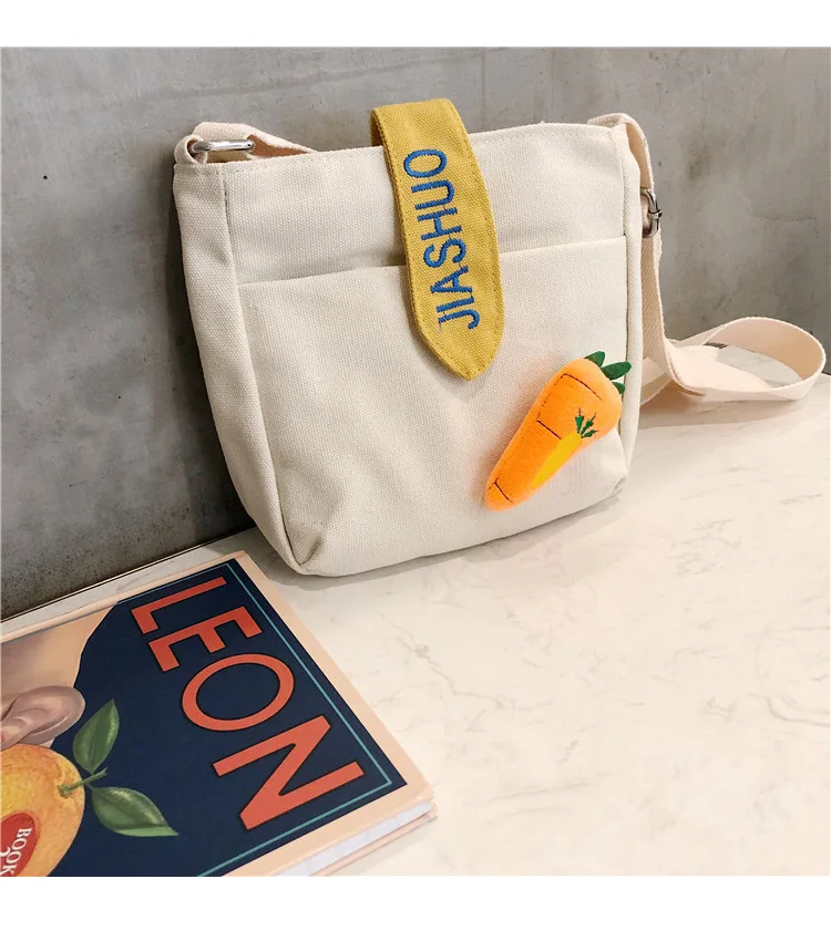 2019 vegetable lady canvas shoulder bags high quality messenger bag cute women free shipping | Багаж и сумки