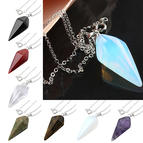 Горячие природного кварца шестиугольник Исцеление чакра рейки кулон цепи