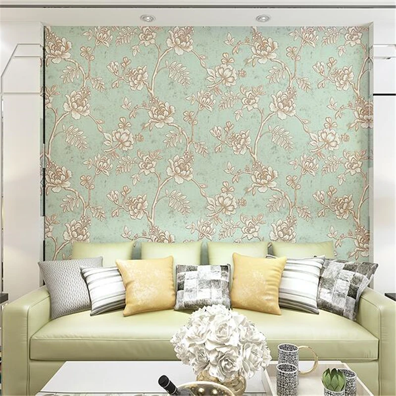 beibehang Modern minimalist 3D embossed living room TV background wallpaper bedroom fashion pastoral non-woven | Обустройство дома