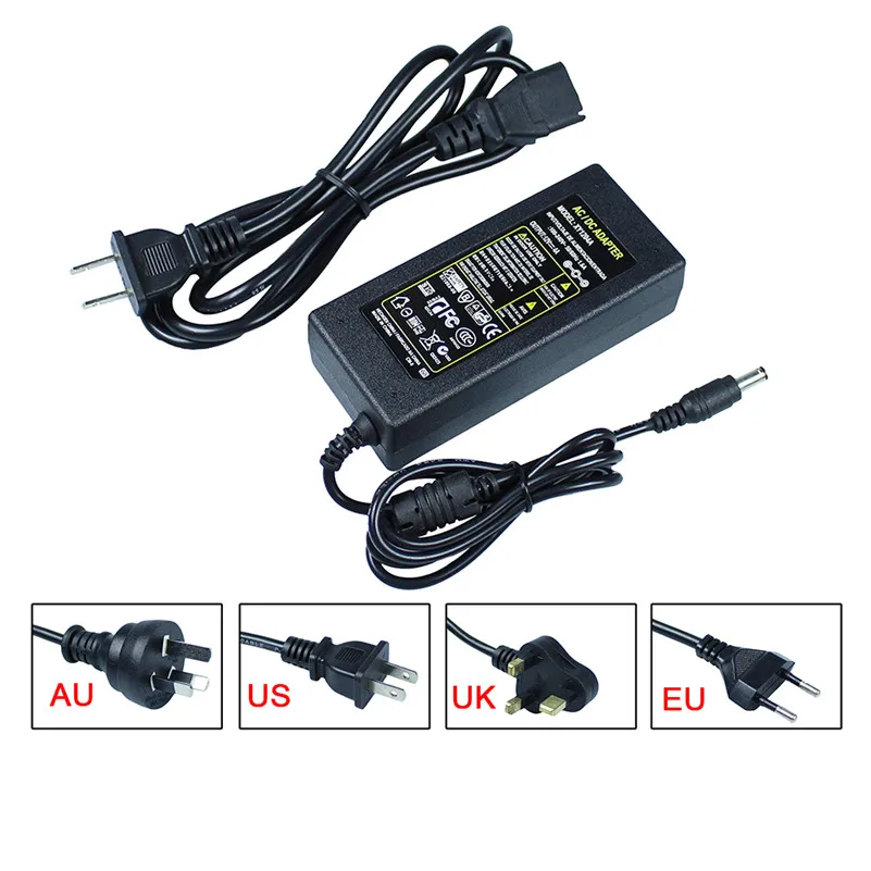 AC 100 V-240 V адаптер конвертер для DC12V 1A 2A 3A 4A 5A 6A блок питания для 3528 5050 5730 led гибкая лента ленточный светильник