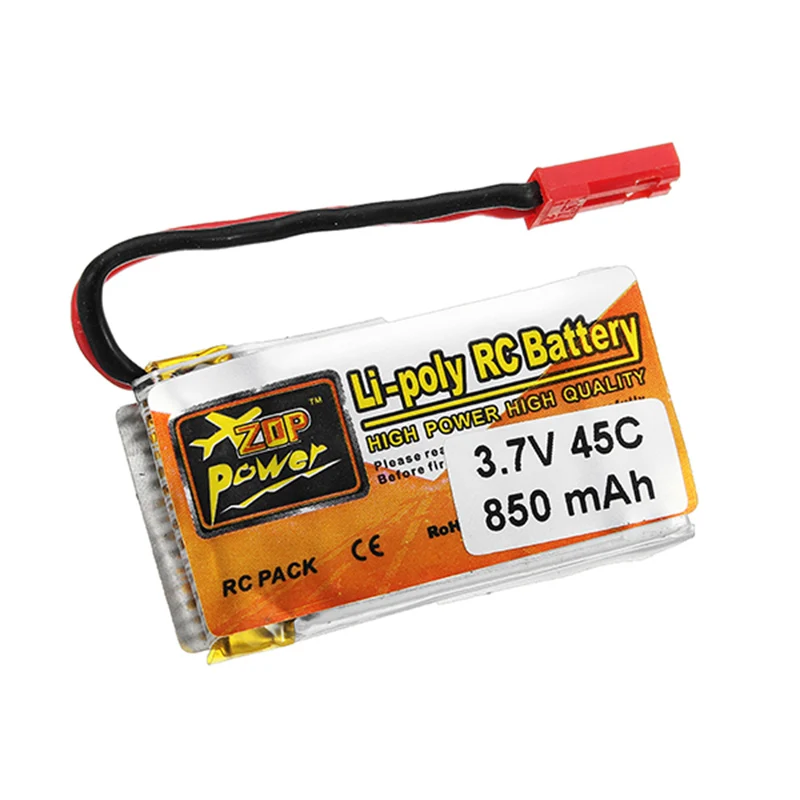Перезаряжаемая Lipo батарея ZOP Power 3 7 V 850mAh 1S 45C JST вилка для радиоуправляемой модели