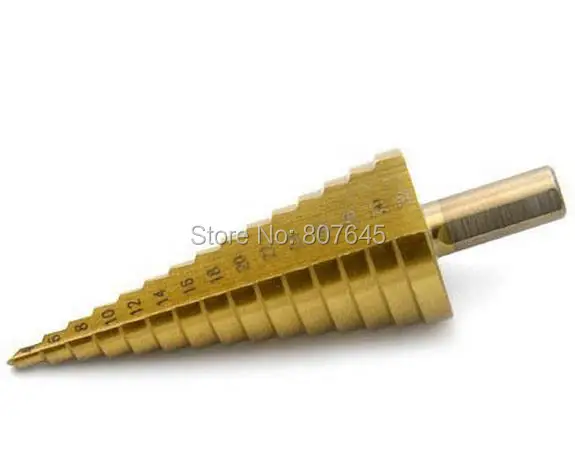3 шт./компл. HSS ШАГ СВЕРЛО НАБОР сердечник сверло титановое покрытие конус Шаг