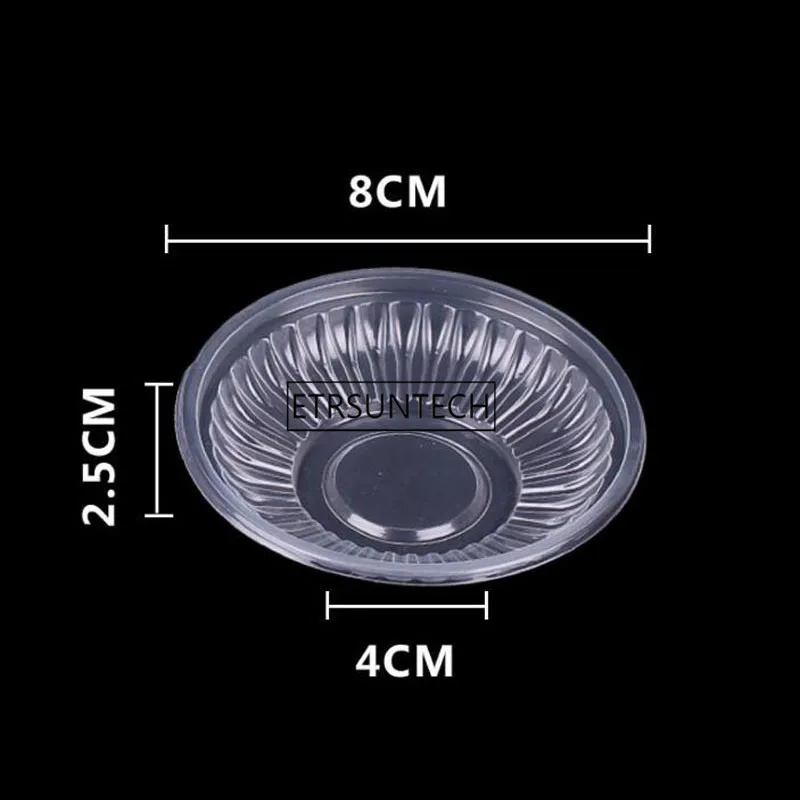 Одноразовые чашки для соуса небольшие пластиковые круглые салатные тарелки соли