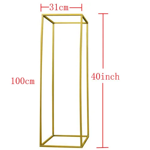 100cm Gold Vases 10 шт. Свадебный/настольный центральный цветок ваза напольные вазы металлическая дорога свинцовый цветок стенд/горшок/стойка для свадьбы/вечерние украшения G0502 - Цвет: 100cm Gold Vases