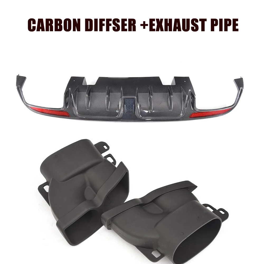 Диффузор заднего бампера из углеродного волокна + выхлопная труба для Mercedes Benz W205