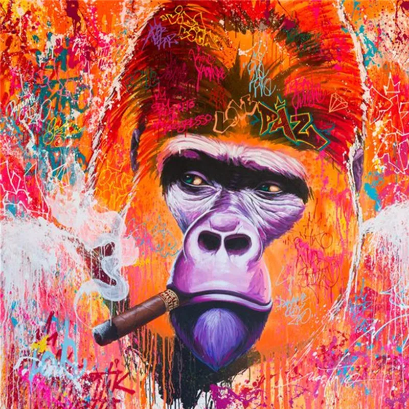 Smoking gorillas Rubik круглая Алмазная картина полностью квадратная мозаичная с
