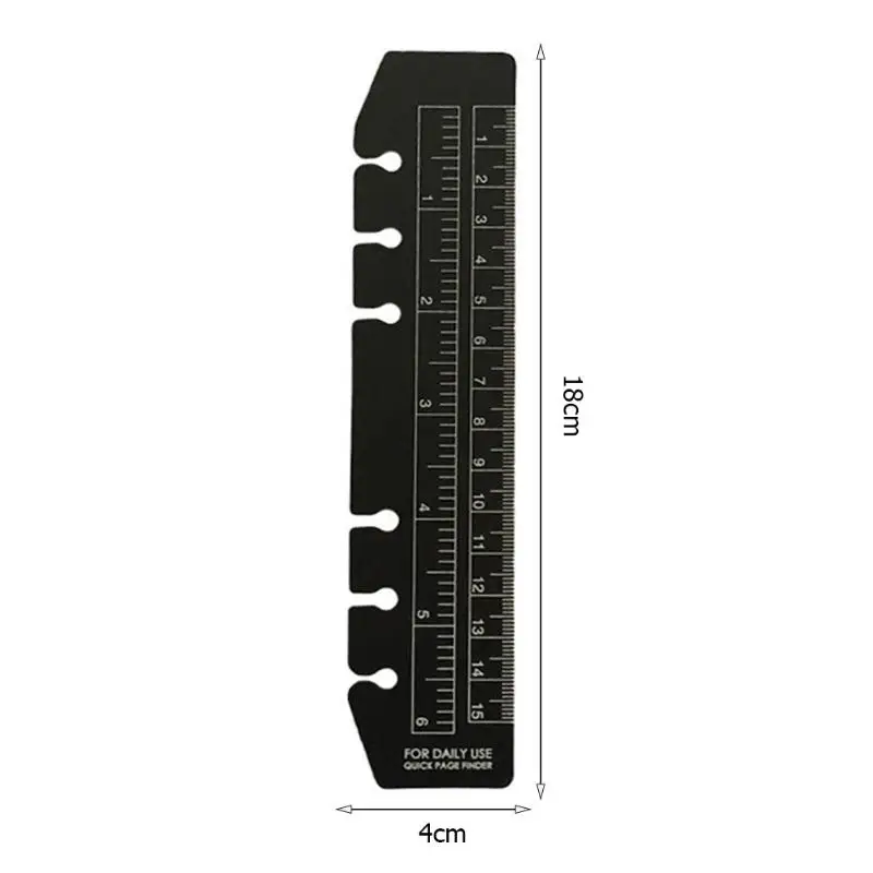 A6 Black PVC6 линейка с отверстиями для файлов записная книжка A5 A6 A7 Сгибаемая Закладка индекс линейки функциональный разделитель DIY студенческие канцелярские принадлежности - Цвет: A6 Black