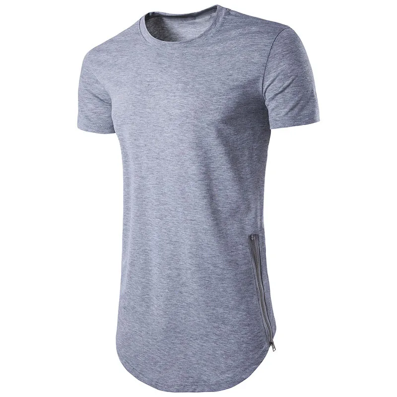 Мужская футболка с коротким рукавом облегающая хлопковая длинная модная