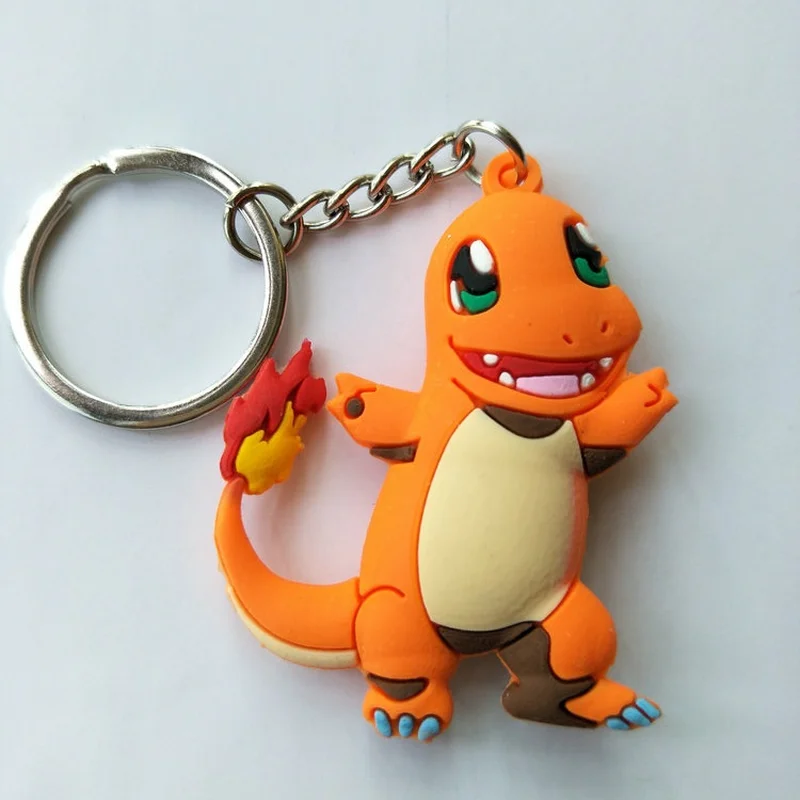 Покемон Snorlax пластиковый брелок для ключей с анимационными рисунками Charmander Chikorita Psyduck милый смешной кулон брелки для ключей brelok do kluczy детские подарки игрушки