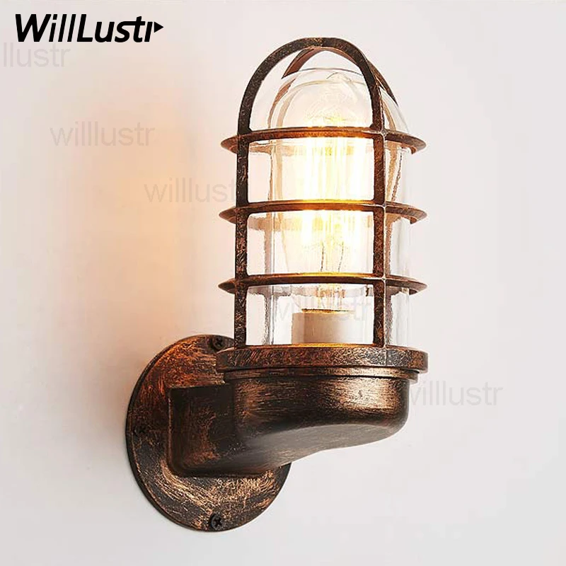 

Industrial retro wall lamp dock light lobby bedroom hotel corridor restaurant bar loft light vintage wrought iron wall sconce