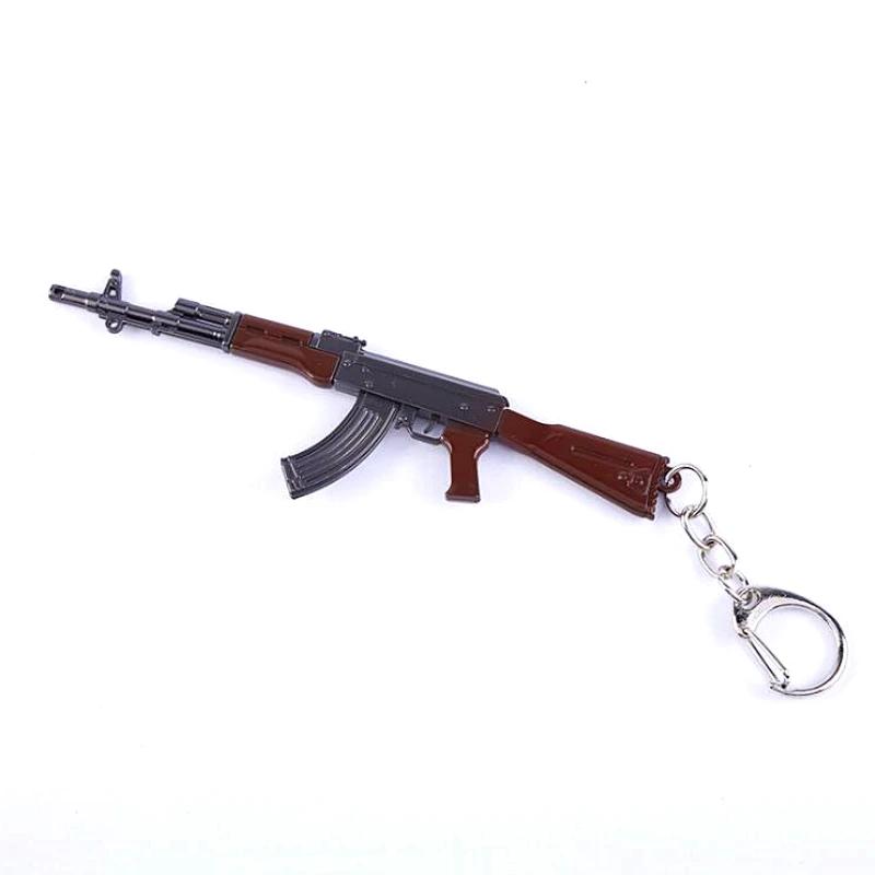 Hot Saling Diy 3D Gun Model Keyfob Weapon Keyring FPS PUBG Game Sniper Rifle Submachine Shot gun Keychain Souvenir Gift 12CM | Украшения и