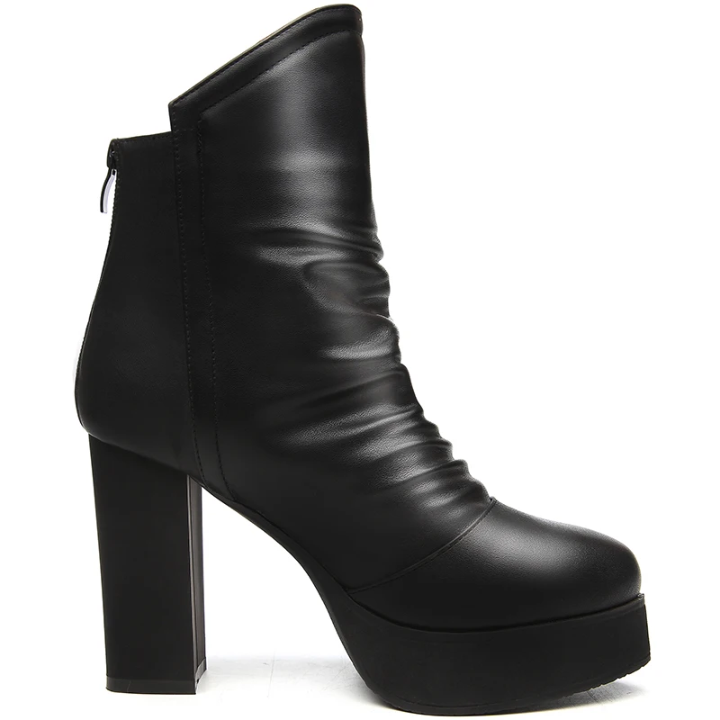 JINSITU Платформы Насосы Женская Обувь Осень-Зима Сапоги Женские Мягкий PU Кожа