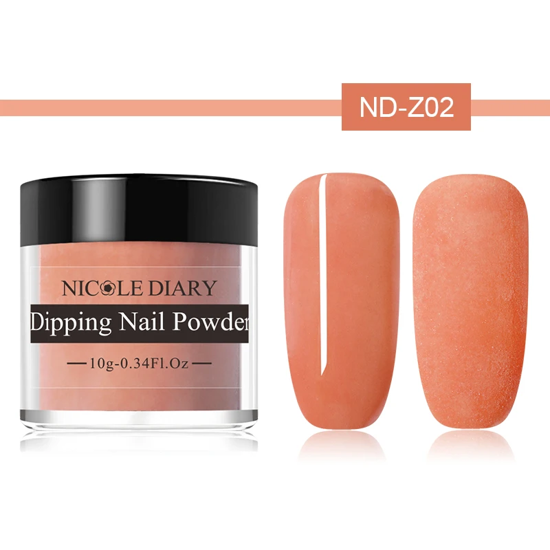 ND-Z02 Nicole Diary 10g погружения порошок для ногтей лак французский ногтей Пудра-Глиттер для ногтей искусство украшения натуральный сухой маникюр - Цвет: ND-Z02