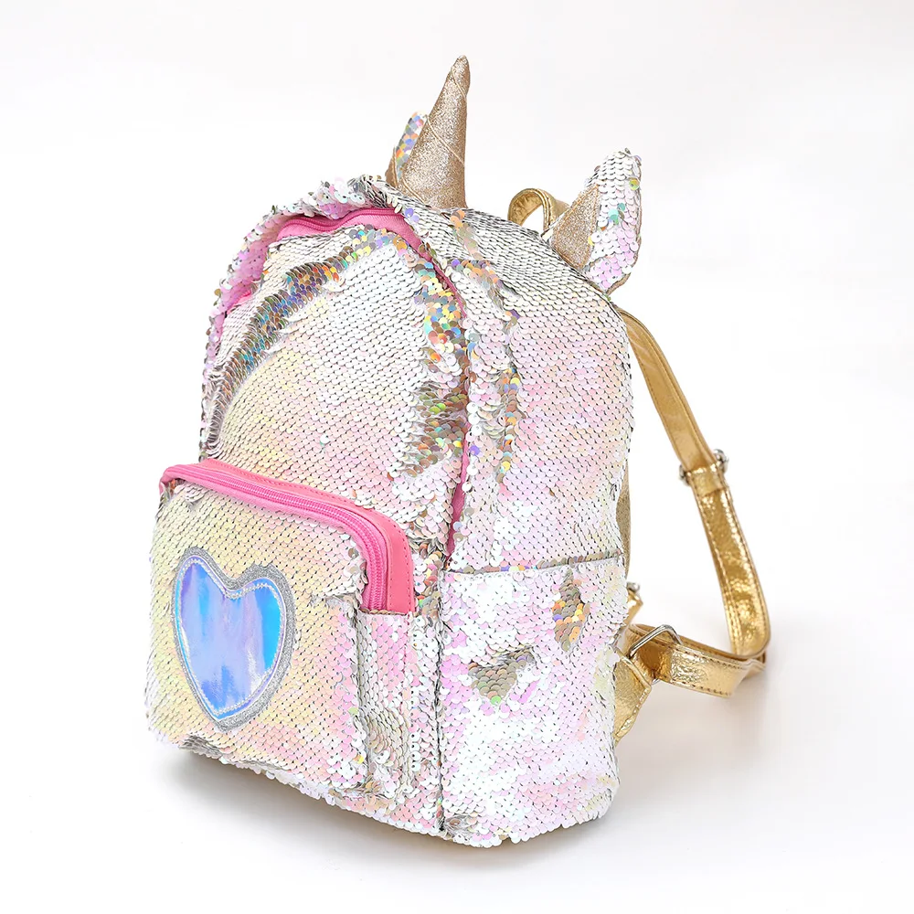 Мини-рюкзак для женщин Mochila Mujer, школьные сумки с пайетками и единорогом для девочек-подростков, маленький рюкзак, детский рюкзак