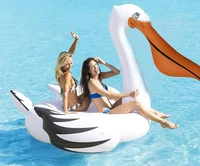 inflatable giant pelican pool floatride on woodpecker swimming ring holiday water fun pool toys mattress floating island piscina
