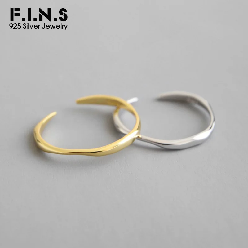 F. I. N. S минималистичное двухцветное 925 пробы Серебряное кольцо для женщин тонкое необычное серебряное кольцо 925 женская мода хорошее ювелирное изделие