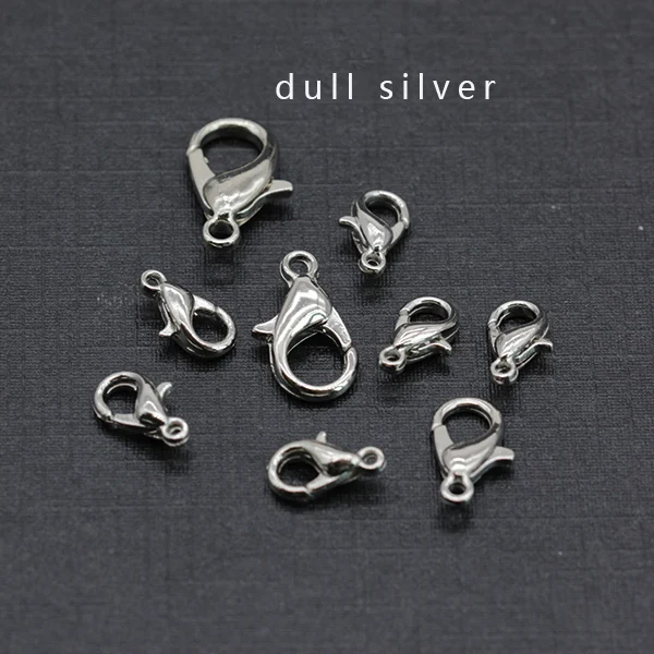 dull silver 20p 10/12/14/16 мм с серебряным золотым напылением и бронза металлические застёжки-карабины, крючки, станок и подходящая фурнитура звено цепи Цепочки и ожерелья пряжки для браслетов - Цвет: dull silver