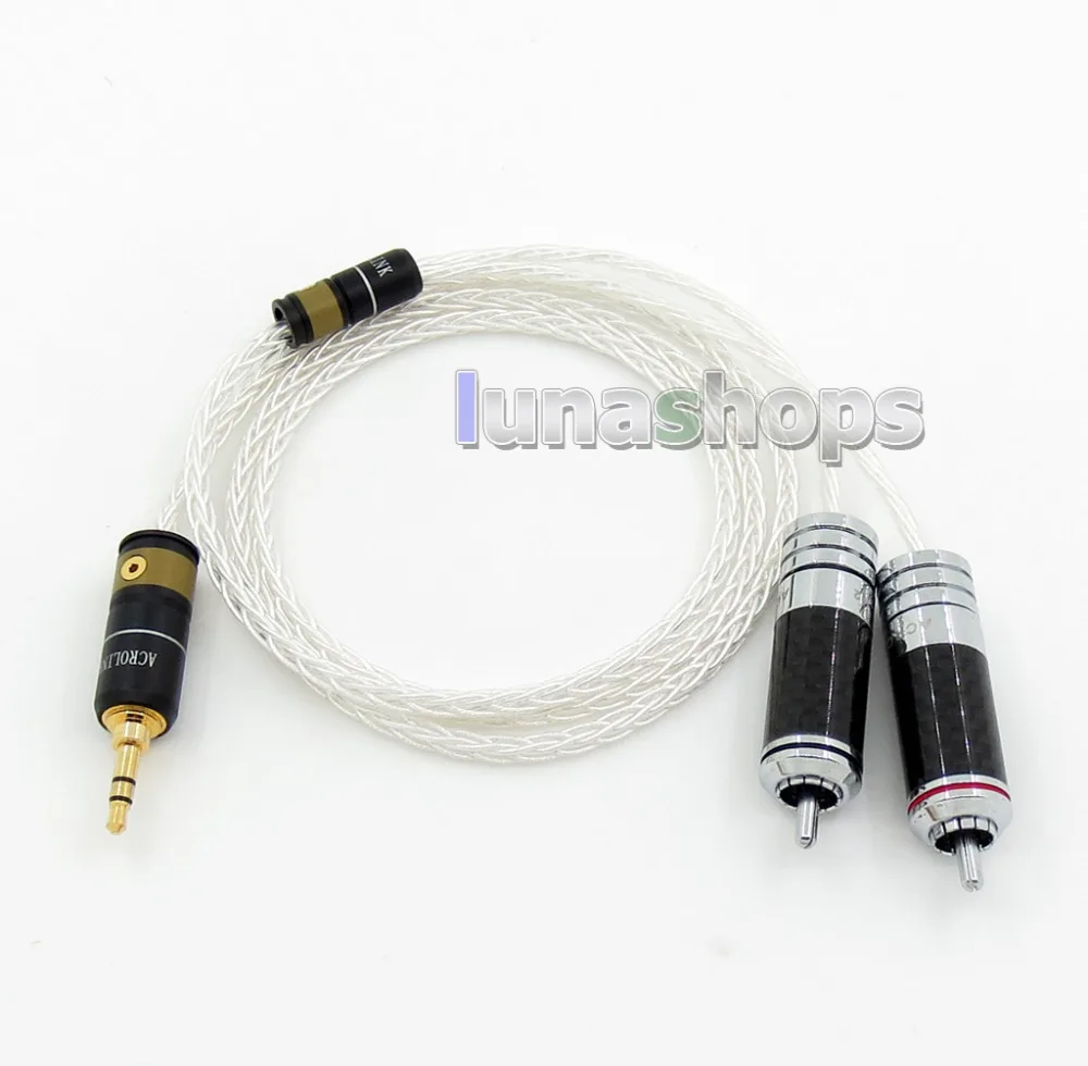 1 м Acrolink 3 5 мм штекер 2 RCA Spitter стерео HiFi аудио кабель 8 ядер OCC серебряный плетеный