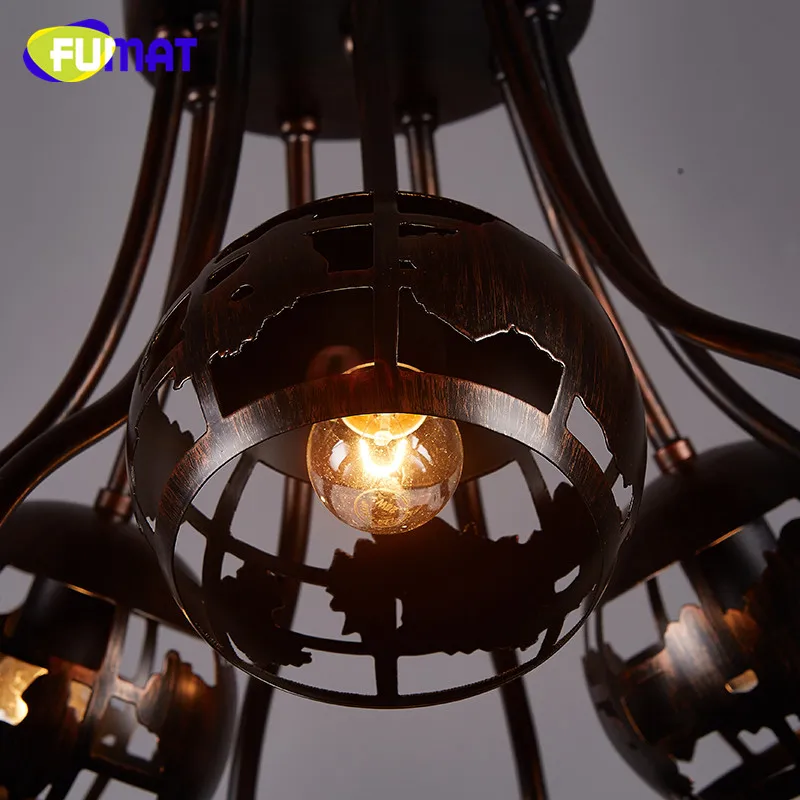 American Industrial Ceiling Lights Bar Retro Lamps Rusty Color Dinning Room Stairs Light Fixtures 9 Heads | Лампы и освещение
