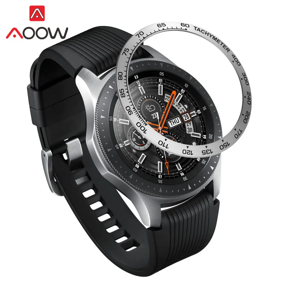 F-Silver Нержавеющая сталь ободок кольцо стиль для samsung gear S3 Frontier Galaxy Watch 42 мм 46 мм клейкая крышка защита аксессуары - Цвет ремешка: F-Silver
