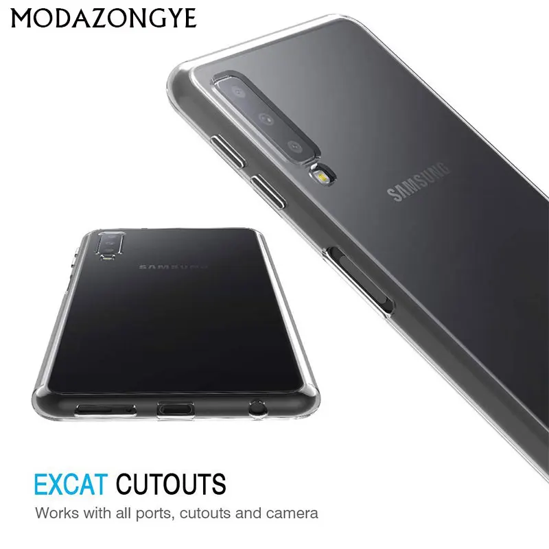 Для Samsung Galaxy A7 2018 силиконовый прозрачный Футляр задняя крышка чехол для телефона
