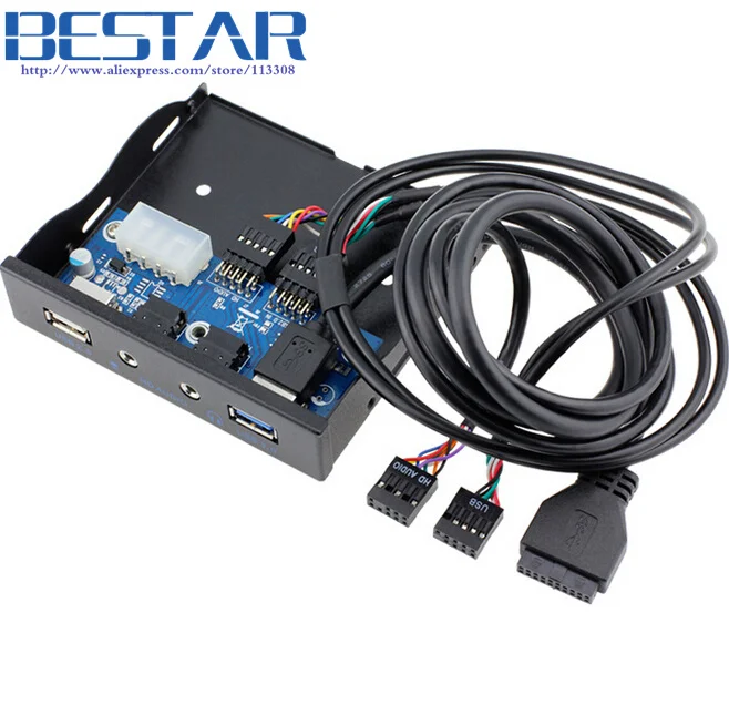 3 5 &quotфлоппи Бэй DIY Гбит/с 20Pin USB 0 + 2 концентратор HD аудио мм Джек фотокомпьютер