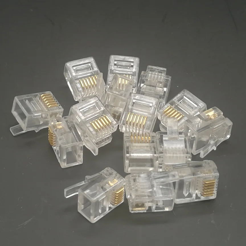 20 шт./партия позолоченный RJ12 6Pin 6P6C инженерный CNC телефон кристалл разъем