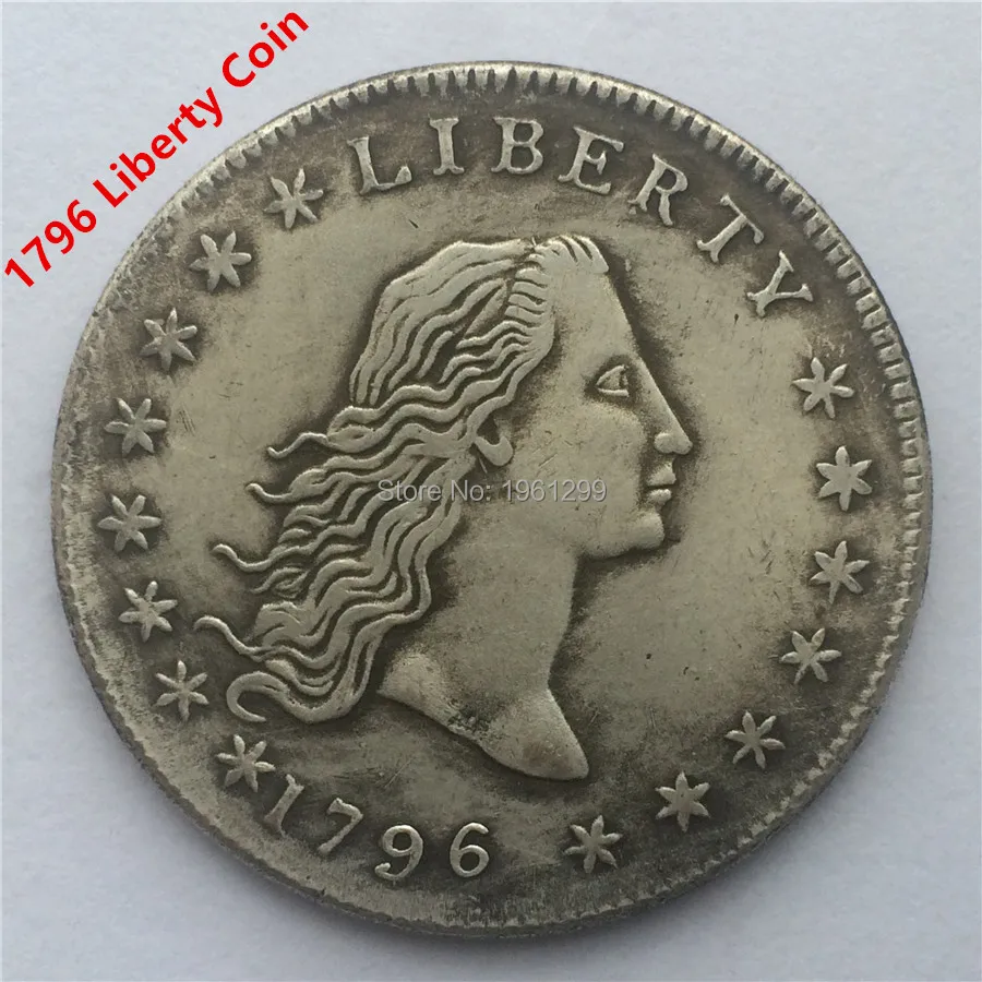 

Free shipping 1PCS/lot, United States Of America 1796 Liberty Silver Coin - Liberty Cap Large Cent Coin