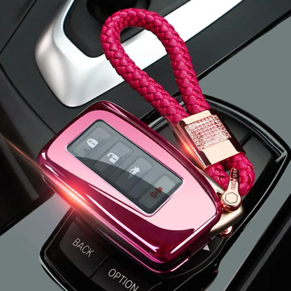 Pink-Weaving ТПУ ключи чехол сумка для Lexus ES GS NX GX RX LX RC RS F 200 240 250 270 300 350 450 брелок для ключей авто части - Color Name: Pink-Weaving