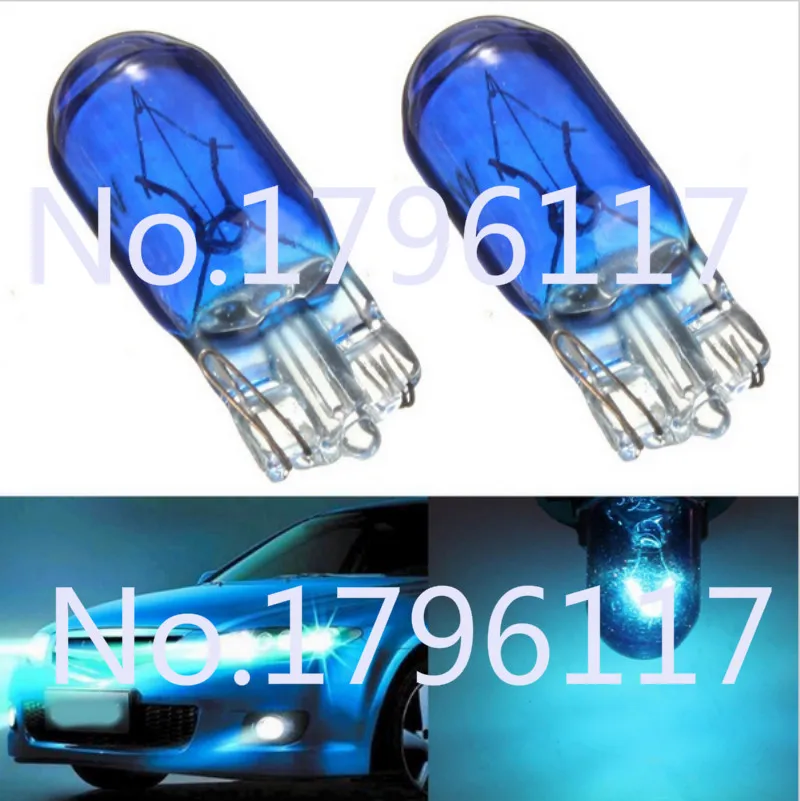 

10pcs 12V 5W T10 W5W 194 501 Car Halogen Bulb Signal Interior Car light Side Marker light Blue Glass Car Bulbs