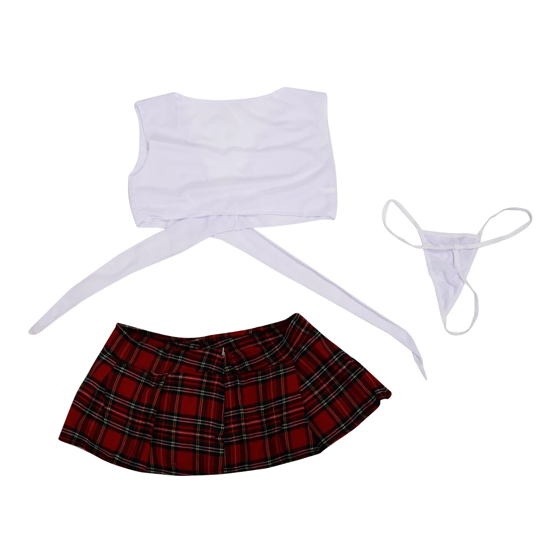 Популярное белое с красным школьное сексуальное нижнее белье Униформа для игр