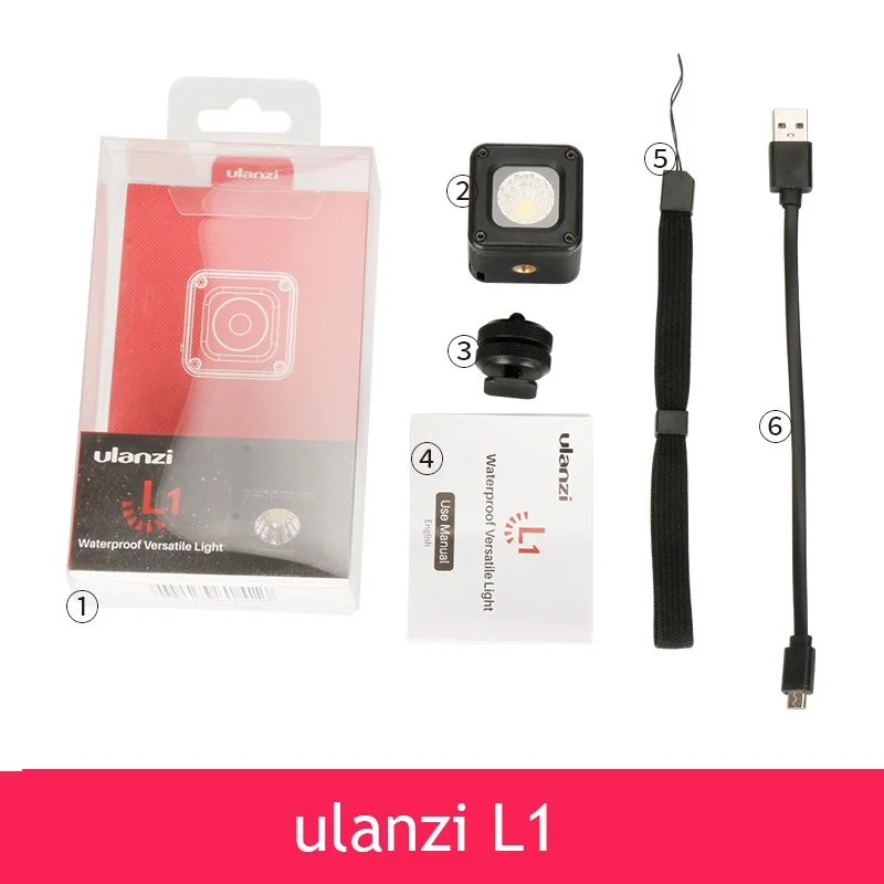 Ulanzi L1/L1Pro водонепроницаемый Светодиодный светильник с регулируемой яркостью для камеры, светильник ing для Дронов DJI Osmo Pocket GoPro Osmo Action DSLRs camera - Цвет: Ulanzi L1