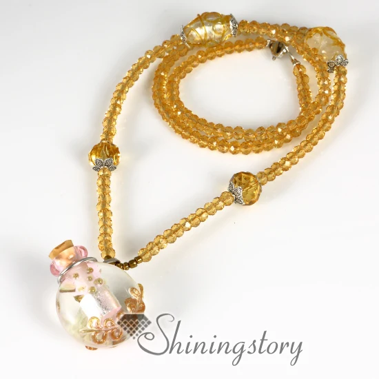 

round glitter essential oil necklace wholesale handmade glass diy essential oil diffuser necklace essential oil diffuser