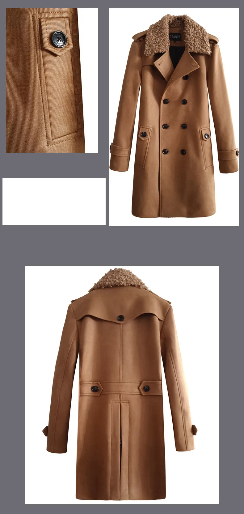 Suede Leather Trench Coat Men Windbreaker Warm Winter Cloak Mens Long Coat Plus Size 5xl 6xl Male Overcoat Korean Style Clothing