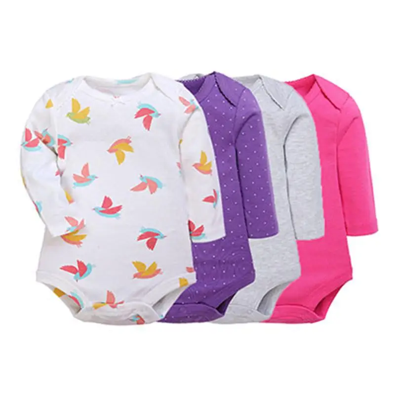 4 Pieces/lot Fantasia Baby Bodysuit Infant Jumpsuit Overall Short Sleeve Body Suit Baby Clothing Set Summer Cotton Bodysuit